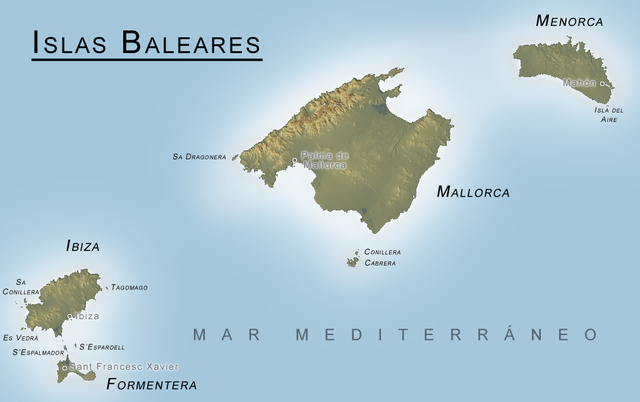 Balearerna Topografisk